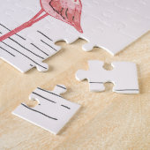 Flamingo zonsondergang: doodle patroon. legpuzzel (Zijkant)