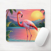 Flamingo Zonsondergang Tropisch Strand  Muismat (Met muis)