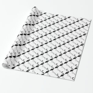 Flamingo zwart en wit inpakpapier
