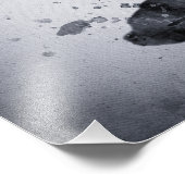 Flamingo Zwart-wit Waterverf 02 Foto Afdruk (Hoek)