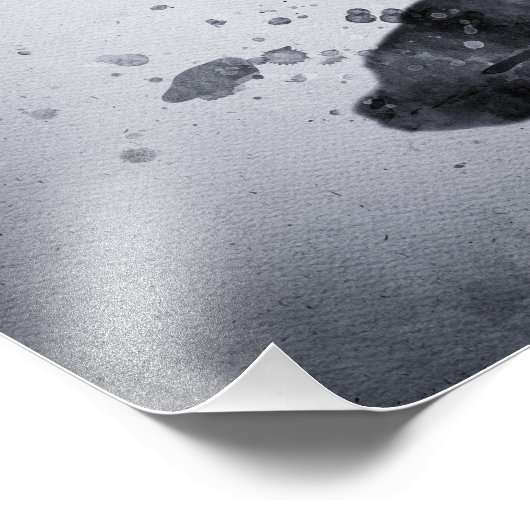 Flamingo Zwart-wit Waterverf 02 Foto Afdruk (Hoek)