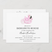 Flamingo Zwembad Float Bachelorette Routebeschrijv Kaart (Voorkant / Achterkant)