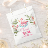 Flamingo zwembad party roze meisje verjaardag bedankzakje (Geknipt)