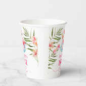 Flamingo zwembad party roze meisje verjaardag papieren bekers (Rechts)