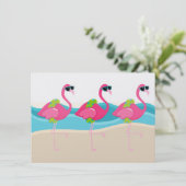 Flamingo Zwembad / Strandfeest - SRF Kaart (Staand voorkant)