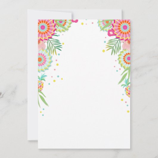 Flamingo Zwembad uitnodiging Tropische Zwembad flo (Achterkant)