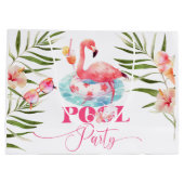 Flamingo zwembadfeest Verjaardag Groot Cadeauzakje (Achterkant)