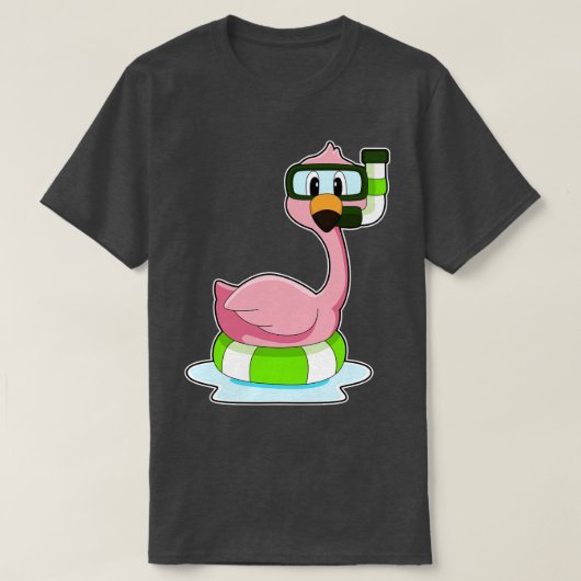 Flamingo Zwemmen Reddingsboei T-shirt (Design voorkant)