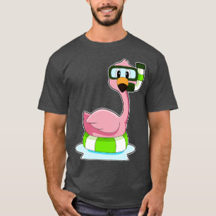 Flamingo Zwemmen Reddingsboei T-shirt