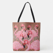 Flamingoenen op Parade met Polka Dots Tote Bag (Voorkant)