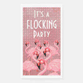 Flamingoenen op paradepapier servet