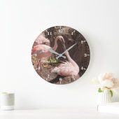 Flamingoevogels personaliseren in liefdesfotografi grote klok (Huis)