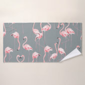 Flamingogrijs: naadloos patroon. badhanddoek (Badhanddoek)