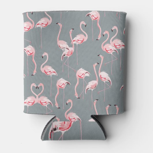 Flamingogrijs:  naadloos patroon. blikjeskoeler (Voorkant)
