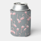 Flamingogrijs:  naadloos patroon. blikjeskoeler (Blikje Achterkant)