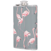 Flamingogrijs:  naadloos patroon. heupfles (Links)