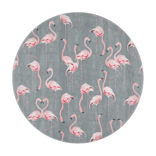 Flamingogrijs: naadloos patroon. snijplank (Voorkant)