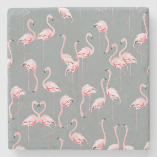 Flamingogrijs: naadloos patroon. stenen onderzetter