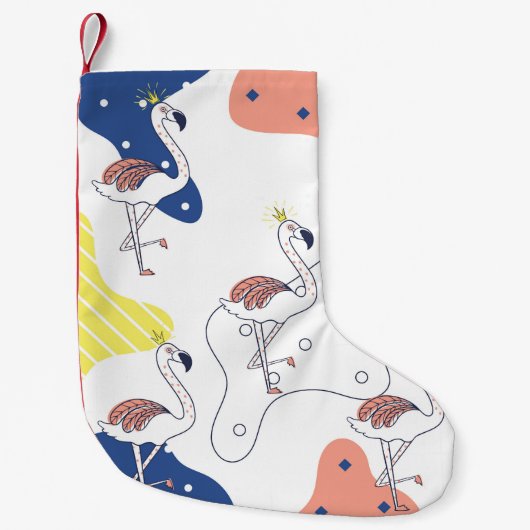 Flamingokroon: Abstract naadloos. Kleine Kerstsok (Voorkant)