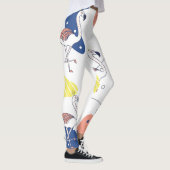Flamingokroon: Abstract  naadloos. Leggings (Rechts)