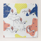 Flamingokroon: Abstract naadloos. Legpuzzel (Horizontaal)