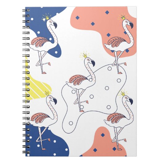 Flamingokroon: Abstract naadloos. Notitieboek (Voorkant)