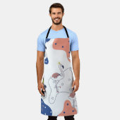 Flamingokroon: Abstract  naadloos. Schort (Gedragen)