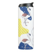 Flamingokroon: Abstract  naadloos. Thermosbeker (Gedraaid links)