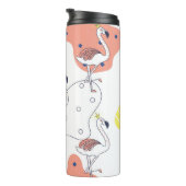 Flamingokroon: Abstract  naadloos. Thermosbeker (Geroteerd rechts)