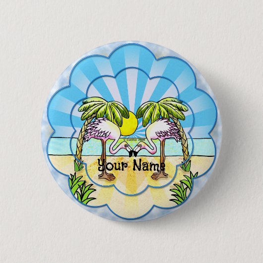Flamingoliefhebbers ronde button 5,7 cm (Voorkant)