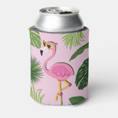 Flamingopalm laat tropisch design achter blikjeskoeler (Blikje Achterkant)