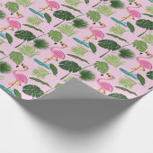 Flamingopalm laat tropisch design achter cadeaupapier (Hoek)