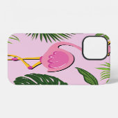 Flamingopalm laat tropisch design achter iPhone hoesje (Achterkant horizontaal)