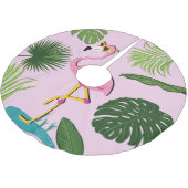 Flamingopalm laat tropisch design achter kerstboom rok (Gekanteld)