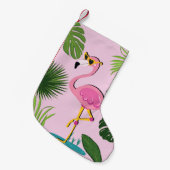 Flamingopalm laat tropisch design achter kleine kerstsok (Voorkant (Hangend))