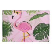 Flamingopalm laat tropisch design achter kussensloop (Achterkant)