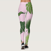 Flamingopalm laat tropisch design achter leggings (Achterkant)