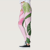 Flamingopalm laat tropisch design achter leggings (Links)