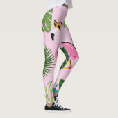 Flamingopalm laat tropisch design achter leggings (Rechts)