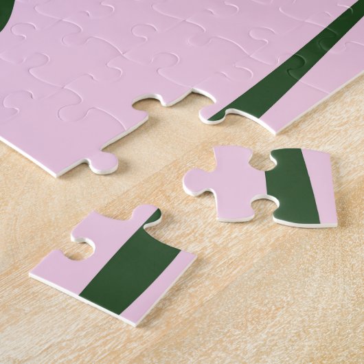 Flamingopalm laat tropisch design achter legpuzzel (Zijkant)