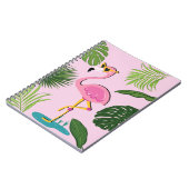 Flamingopalm laat tropisch design achter notitieboek (Linkerzijde)
