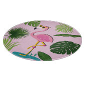 Flamingopalm laat tropisch design achter snijplank (Hoek)