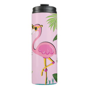 Flamingopalm laat tropisch design achter thermosbeker