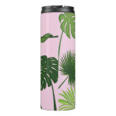 Flamingopalm laat tropisch design achter thermosbeker (Achterkant)