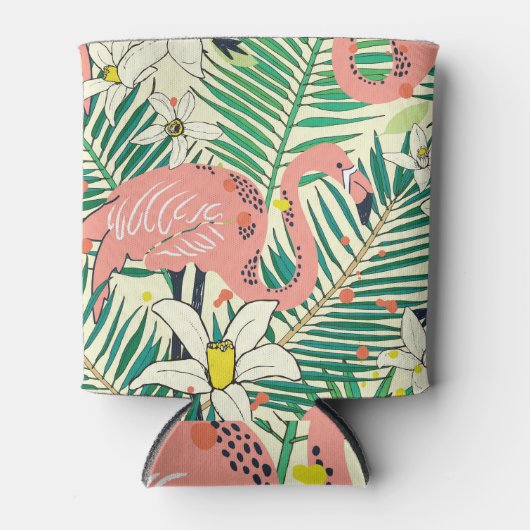 Flamingopalmbladeren: tropisch  blikjeskoeler (Voorkant)