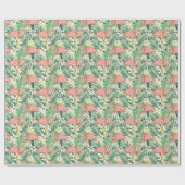 Flamingopalmbladeren: tropisch cadeaupapier (Vlak)
