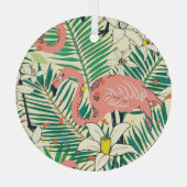 Flamingopalmbladeren: tropisch  glas ornament (Achterkant)