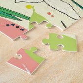 Flamingopalmbladeren: tropisch legpuzzel (Zijkant)