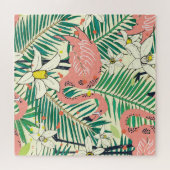 Flamingopalmbladeren: tropisch legpuzzel (Horizontaal)