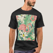 Flamingopalmbladeren: tropisch t-shirt (Voorkant)